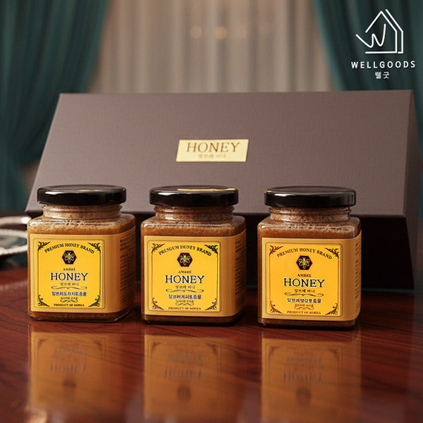 Welgood Native Honey 3 Types Gift Set No.1 (750g Doral Cinnamon Ginger)