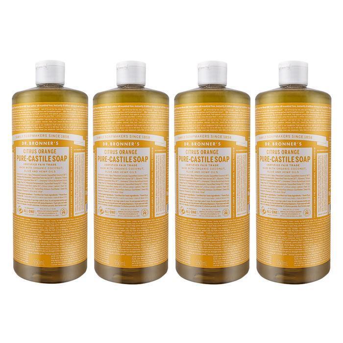 Doctor Bronners Citrus Orange Pure Castile Soap Citrus Scent 950ml x 4 SS (48725977)