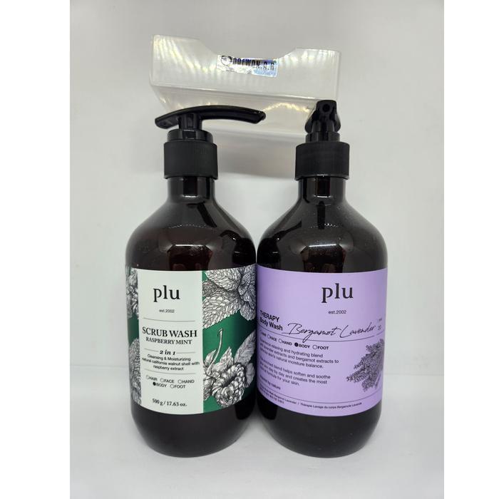 Fruit Raspberry Mint Scrub Wash x500g + 1 Therapy Body Wash Bergamot Lavender 500g x1 Korean Beauty 