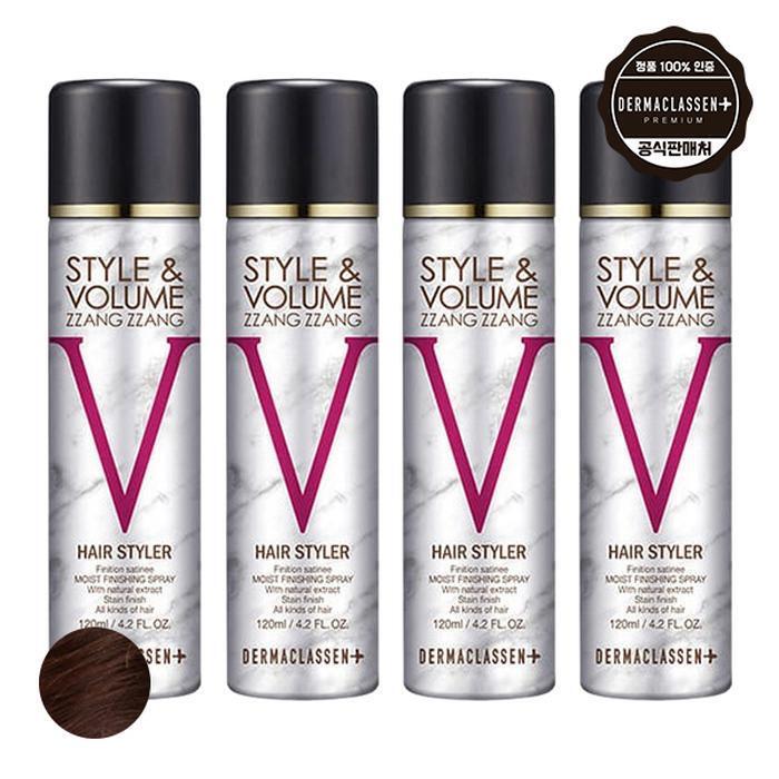 Dermaclena Style&Volume Jeongjjeong Black Hair Spray Natural Brown 120ml x4 (12378843)
