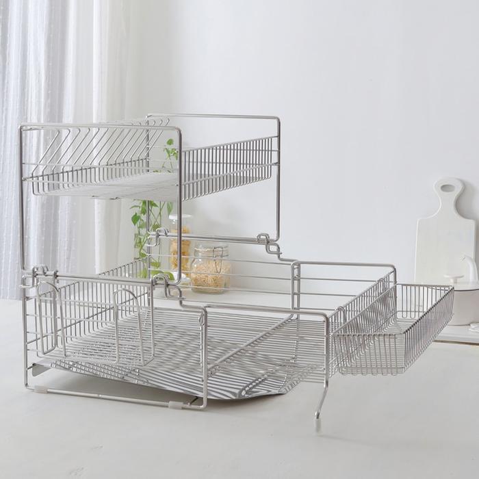 Cooktop Stainless Steel 2-tier Expandable Dish Drying Rack Costco Couwa Shop 2602 (46154702)