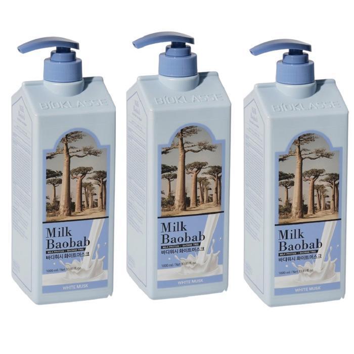 Milkboba Milk Bath Body Wash White Musk 1L 2+1 Total 3 Pieces for全家洗澡 (49068516)