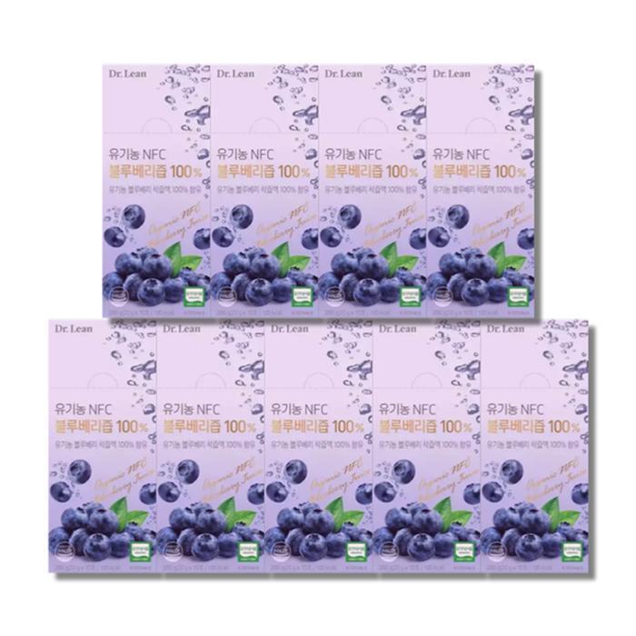 Doctorrin Organic NFC Blueberry Juice 100% 20g 10 packs 9 boxes