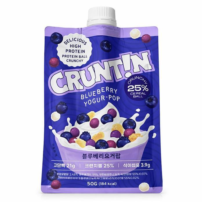 Wellbeing Warehouse Cruntin Crunch Ball Protein Pouch Blueberry Yogurt Pop 50g 20 packs (49196651)