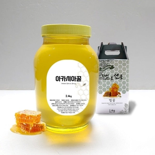 W Shopping [Saedam] Flower Honey Acacia Honey 2.4kg x 2 Bottles (Gift Packaging) 23923633712901