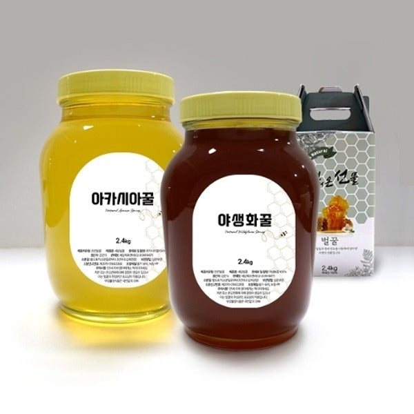 W Shopping [Saedam] Flower Honey Acacia Honey 2.4kg + Wildflower Honey (Gift Packaging) 239236487129