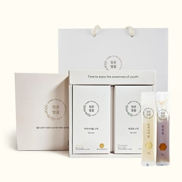 W Shopping [Saedam] Flower Honey Stick Set No. 3 (10g x 24 pieces/Acacia Balm) 2 Sets 23994306712901