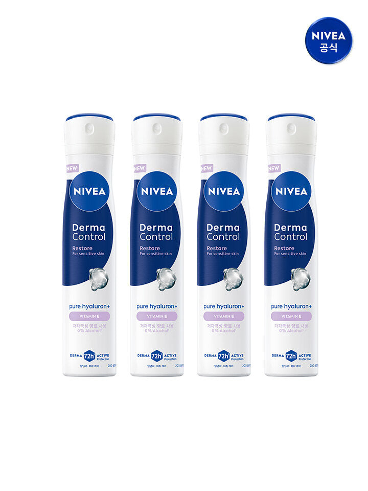 Nivea Deodorant Derm Control Restory Spray 200ml x4