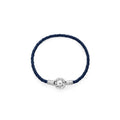 Pandora 592790C01-S2 Moments Round Classic Blue Bridged Leather Bracelet