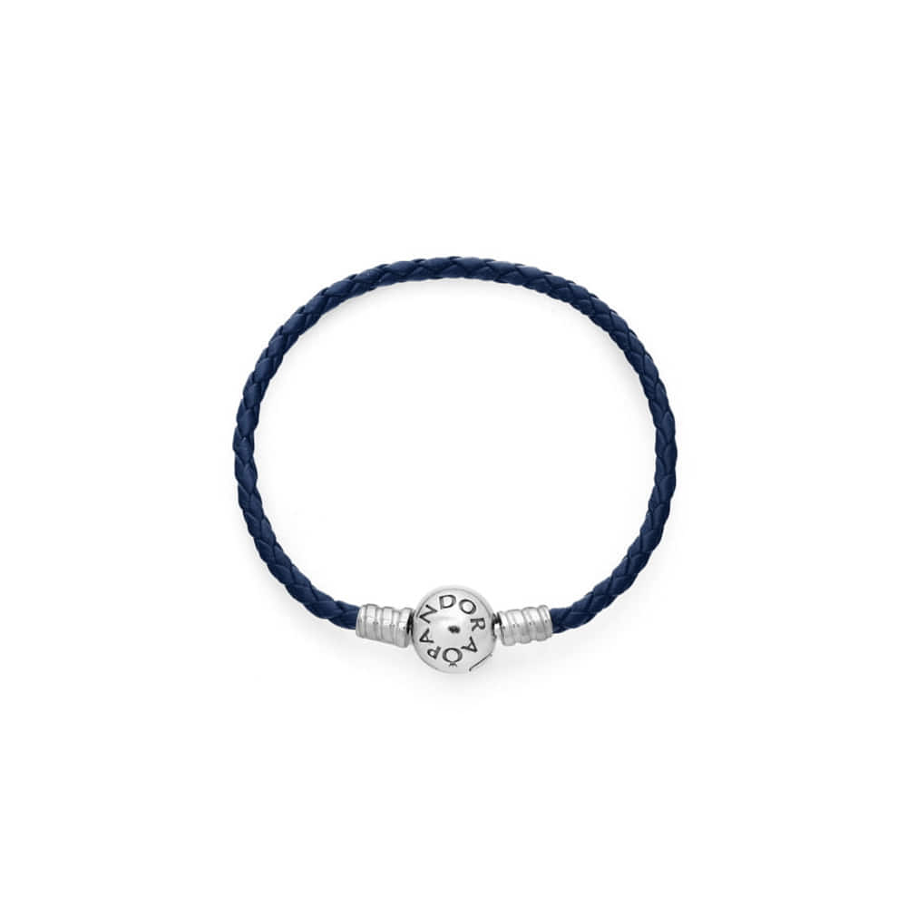 Pandora 592790C01-S2 Moments Round Classic Blue Bridged Leather Bracelet