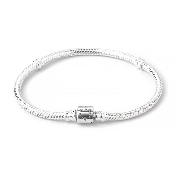 Pandora 598816C00 Moments Barrel Clasps Snake Chain Bracelet