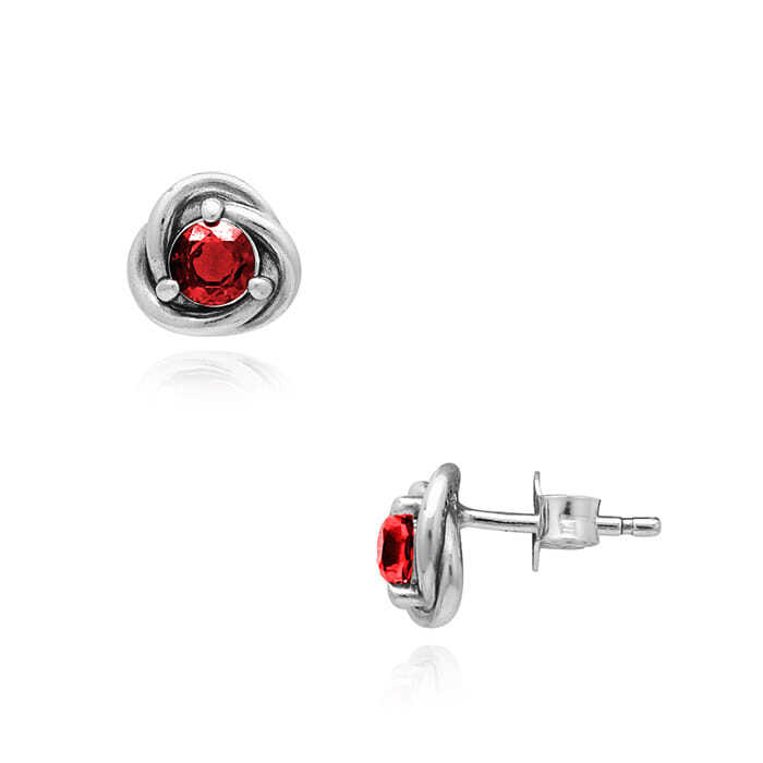 Pandora 292334C06 Red Eternity Circle Stud Earrings (January Birthstone)