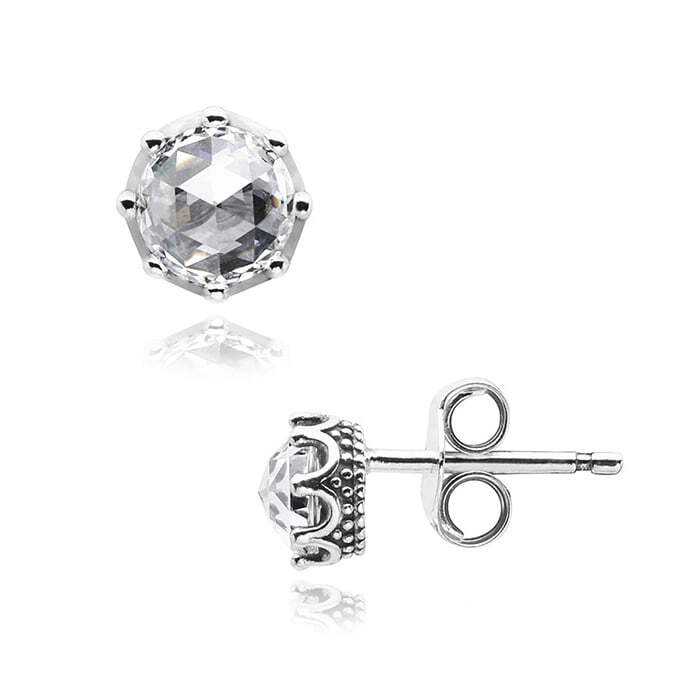 Pandora 298311CZ Clear Sparkling Crown Stud Earrings