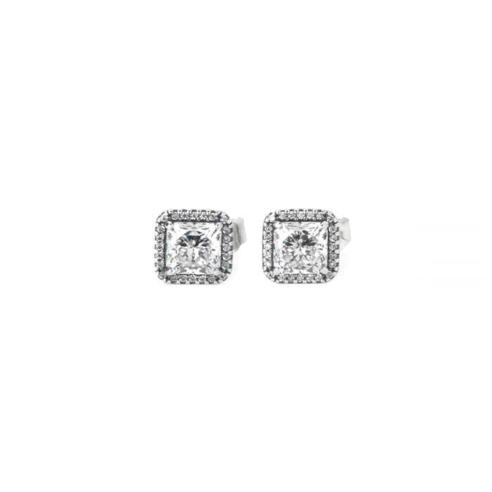 Pandora 290591CZ Square Sparkle Halo Stud Earrings