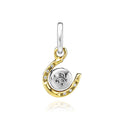 Pandora 762713C01 two-tone spinning disk holder dangler