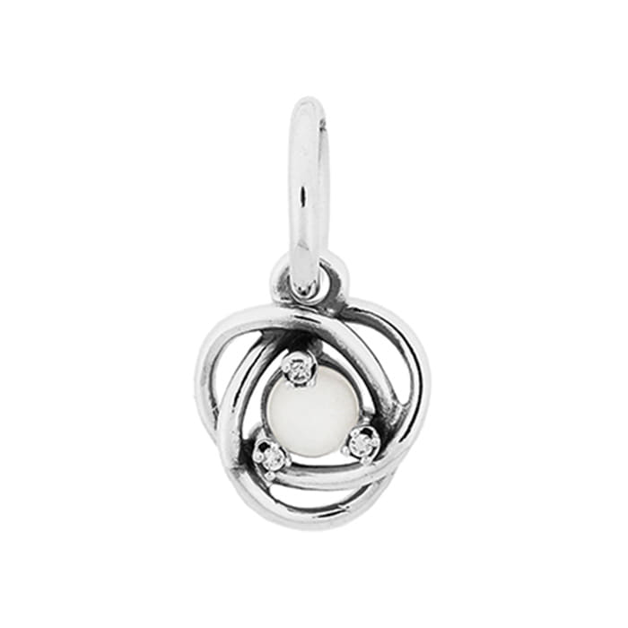 Pandora 793125C06 White Infinity Circle Dangle (June Birthstone)