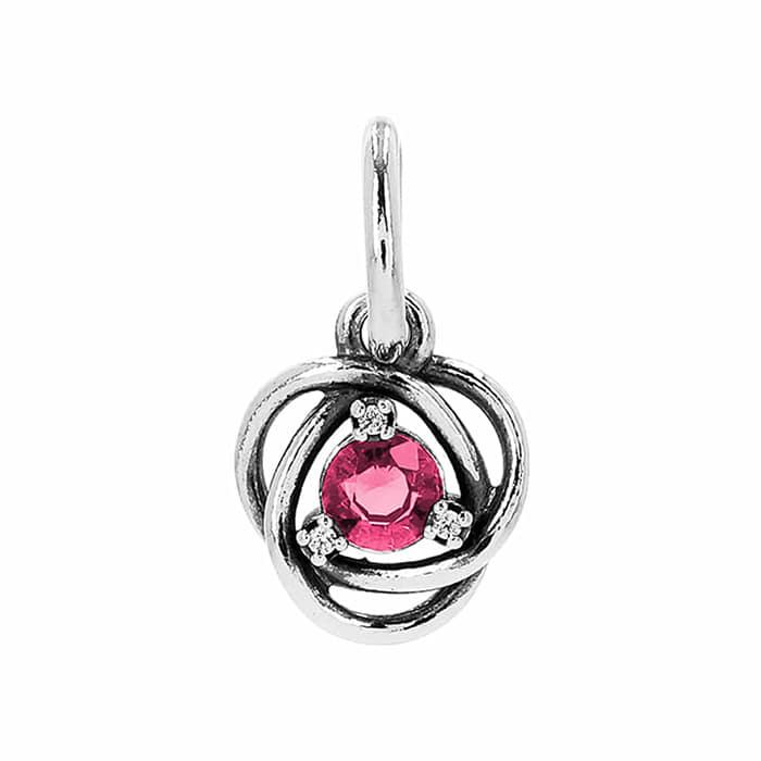 Pandora 793125C10 Pink Infinity Circle Dangle Earring (October Birthstone)