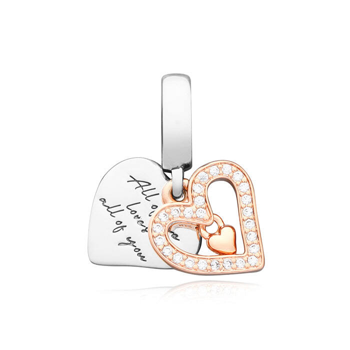 Pandora 788693C01 Rose SparklingPrh Handheart Earring