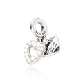 Pandora 792649C01 Pearl Cent White Heart Double Dangle Necklace