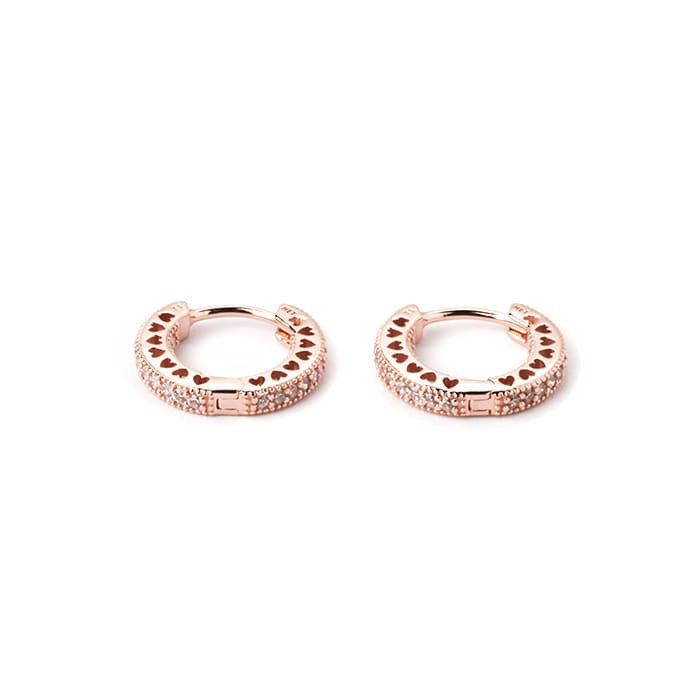 Pandora 286317C01 Rose Pavé Heart Hoop Earrings