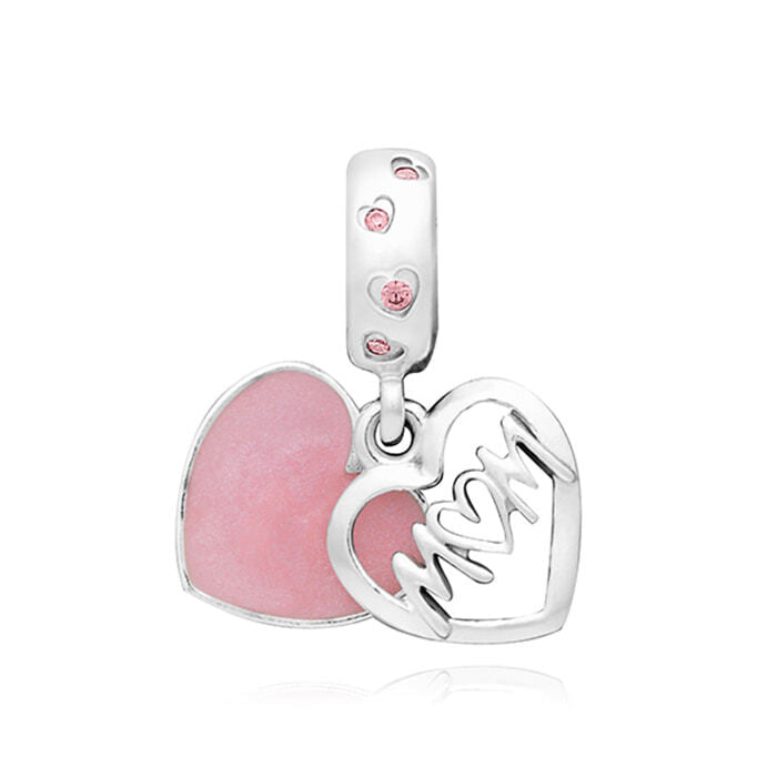 Pandora 798887C01 heart dangle script心愿