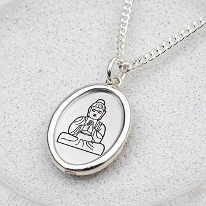 Athlete 925 Silver Buddha Electroplated 40cm Necklace (11911236A)