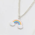 Athlete 925 sterling rainbow pendant chain 38cm necklace (11911240A)