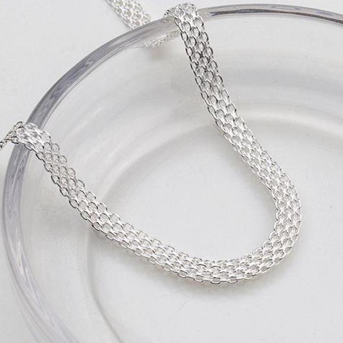 Athlete 925 sterling silver wide chain uncoated fashion necklace (14941960A)