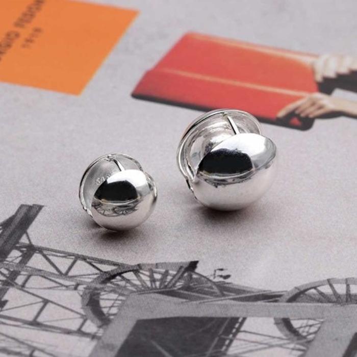 Silver one-touch ring earings from Athlet, 925 sterling silver, round, 10mm (38303182A)