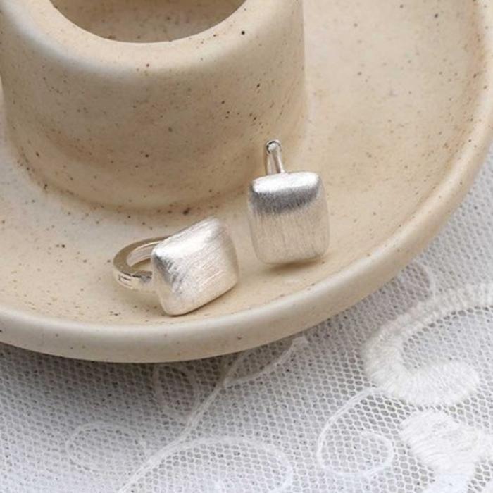 Athlete One-Touch Ring Earphones Silver 925 Square Point Daily (38303188A)