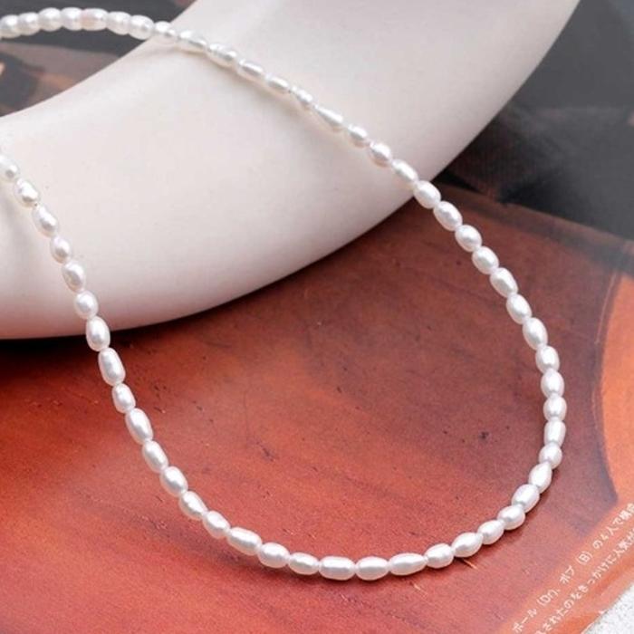 Athletic pearl necklace silver 925 ugly summer fashion (38303280A)