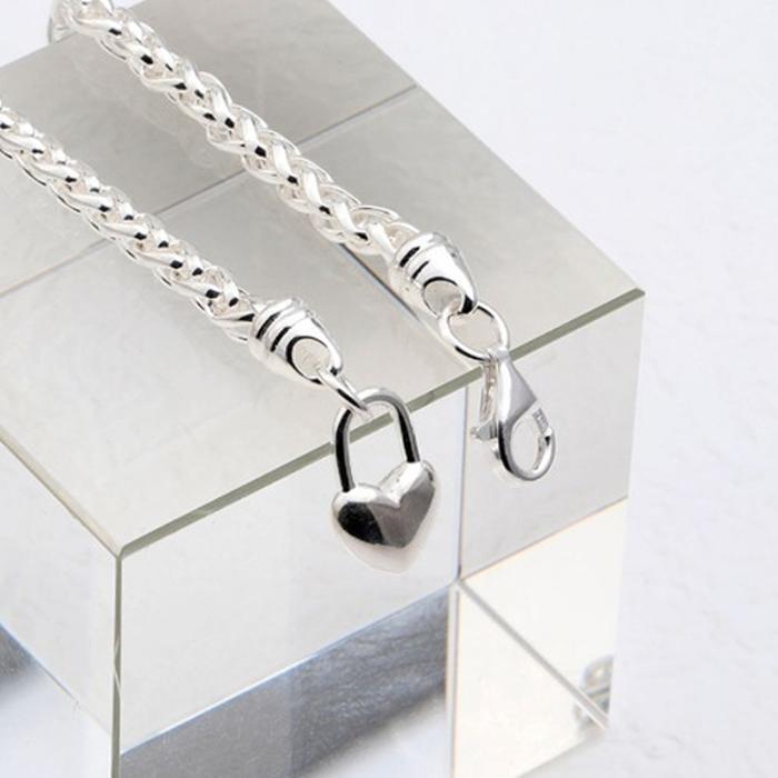 Athletic Chain Bracelet Silver 925 Heart Ring Fashion Gift (38303296A)
