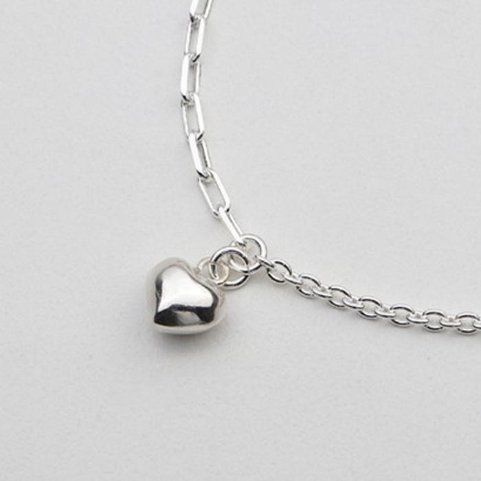 Athletic Chain Bracelet Mix Sterling Silver 925 Heart Fashion Summer (38303306A)