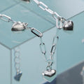 Athletic Clip Chain Bracelet Silver 925 Heart Genuine Fashion (38303309A)