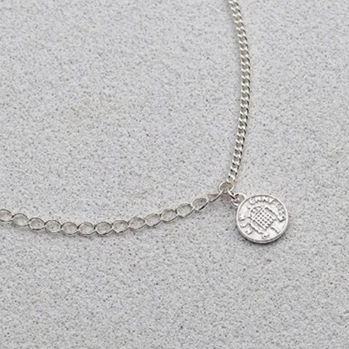 Athlet chain bracelet silver 925 queen coin simple two lines (38303314A)