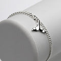 Athletic Chain Bracelet Curved Sterling Silver 925 Whale Tail Zhen (38303318A)