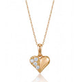 Athlet [JuanaYun] 14k-plated sterling silver 925 mini heart necklace pink white gold (49526129)