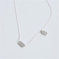 Athlete 925 sterling silver layered rectangular plain necklace (7981889A)