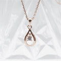 Athletic Silver Water Droplet Mini Cubic Drop Necklace (8015931A)