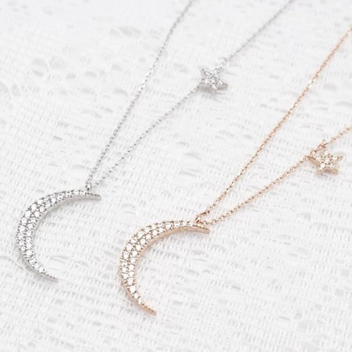 Athlete Silver Star Diamond Necklace (9443948A)