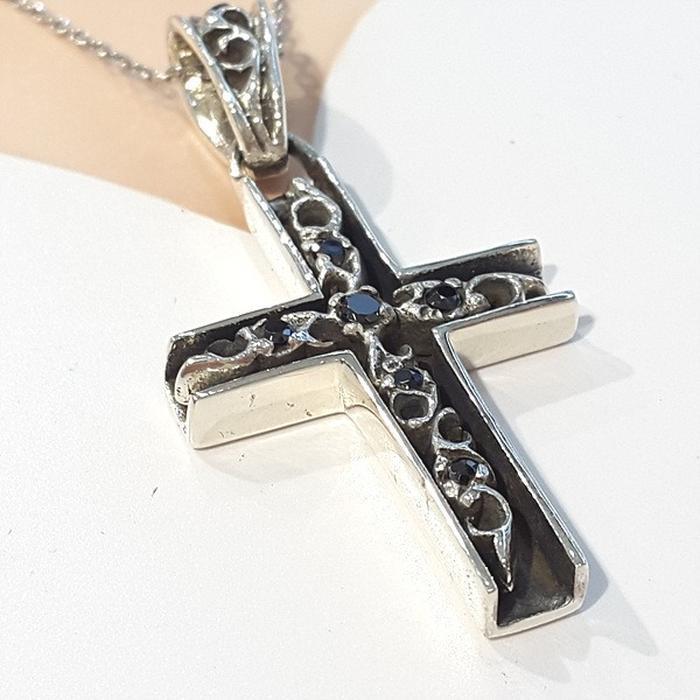Bluekey silver cross pendant 230805-03 (10691082A)