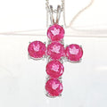 Bluekey Pink Topaz Pendant Necklace 240405-06 Cross (14399080A)