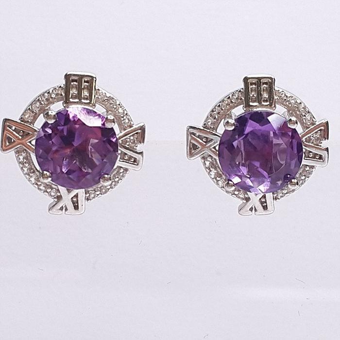 Bluekey AA-grade cz earrings 240703-02 birthstone (16480233A)