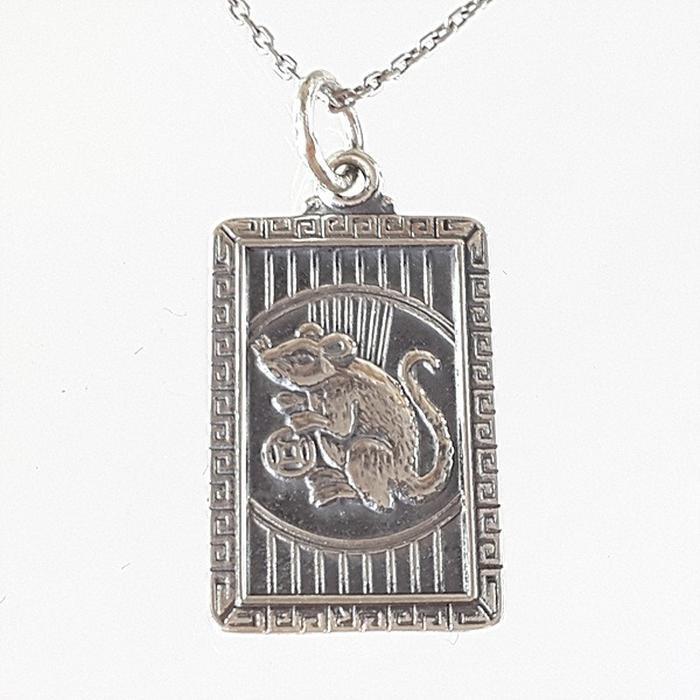 Bluekey Silver 925 mouse necklace (12th god, rat) 240709-15 (16852965A)