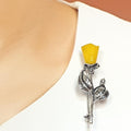 Bluekey A-grade roses yellow pumpkin gem brooch 240903-12 (19050286A)