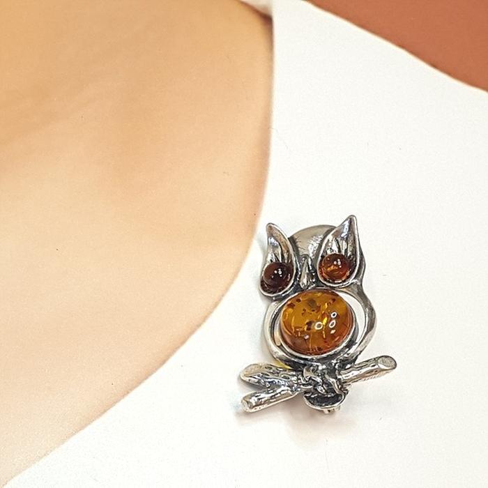 Bluekey A-grade owlet pumpkin gem brooch 240903-10 (19050287A)