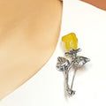 Bluekey A-level Red Rose Yellow Pumpkin Gem Brooch 240903-11 (19050300A)
