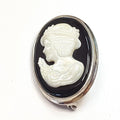 Bluekey Onyx mother-of-pearl cameo brooch 240903-04 (19050302A)