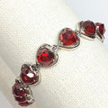 Bluekey A-grade silver heart garnet synthetic bracelet 240911-13 (19369287A)