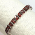 Bluekey A-grade silver red garnet rough bracelet 240911-07 (19369291A)